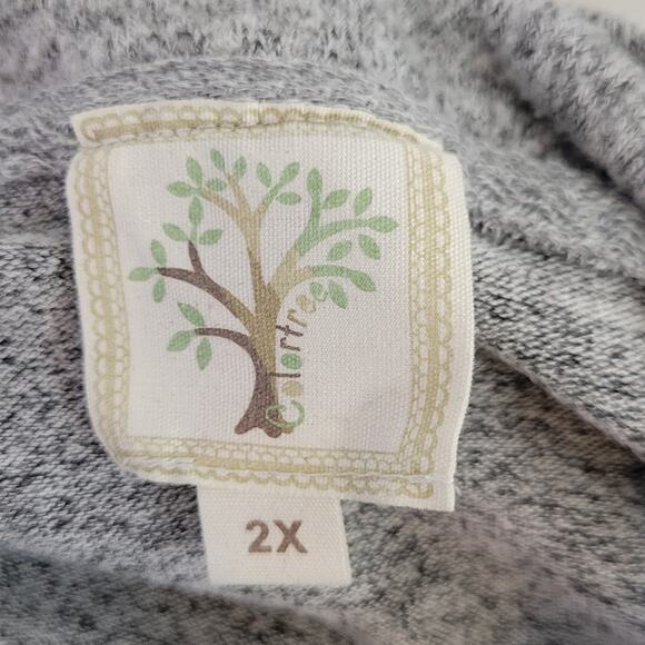 Colortree Women’s Cowl Neck Plus Size 2X Pullover Sweater Heather Gray - Picture 3 of 10